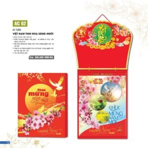 Lịch 52 Tuần 2027 AC Mẫu AC02 - Việt Nam Tinh Hoa Sáng Ngời (11  x  12 cm) Giải Pháp Combo Quà Tết Doanh Nghiệp in logo doanh nghiệp quà tặng Tết tại Combo Giftset VN