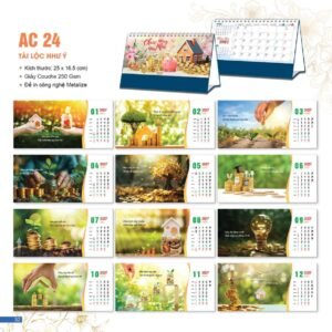 Lịch Bloc 2027 AC Mẫu AC24 - Tài Lộc Như Ý (25 x 16 cm) Giải Pháp Combo Quà Tết Doanh Nghiệp in logo doanh nghiệp quà tặng Tết tại Combo Giftset VN