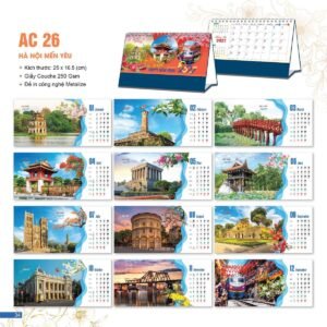 Lịch Bloc 2027 AC Mẫu AC26 - Hà Nội Mến Yêu (25 x 16 cm) Giải Pháp Combo Quà Tết Doanh Nghiệp in logo doanh nghiệp quà tặng Tết tại Combo Giftset VN