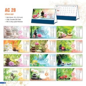 Lịch Bloc 2027 AC Mẫu AC28 - Sống Đẹp (25 x 16 cm) Giải Pháp Combo Quà Tết Doanh Nghiệp in logo doanh nghiệp quà tặng Tết tại Combo Giftset VN