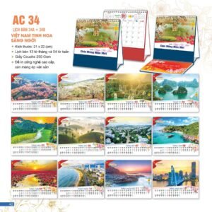 Lịch Để Bàn 2027 AC Mẫu AC34 (21 x 22 cm) Giải Pháp Combo Quà Tết Doanh Nghiệp in logo doanh nghiệp quà tặng Tết tại Combo Giftset VN