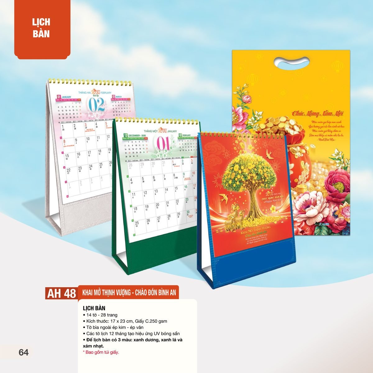 Lịch Để Bàn 2027 AH Mẫu AH48 (11 x 18 cm) Giải Pháp Combo Quà Tết Doanh Nghiệp Lịch Để Bàn 2027 AH Mẫu AH48 (11 x 18 cm) Giải Pháp Combo Quà Tết Doanh Nghiệp in logo doanh nghiệp quà tặng Tết tại Combo Giftset VN