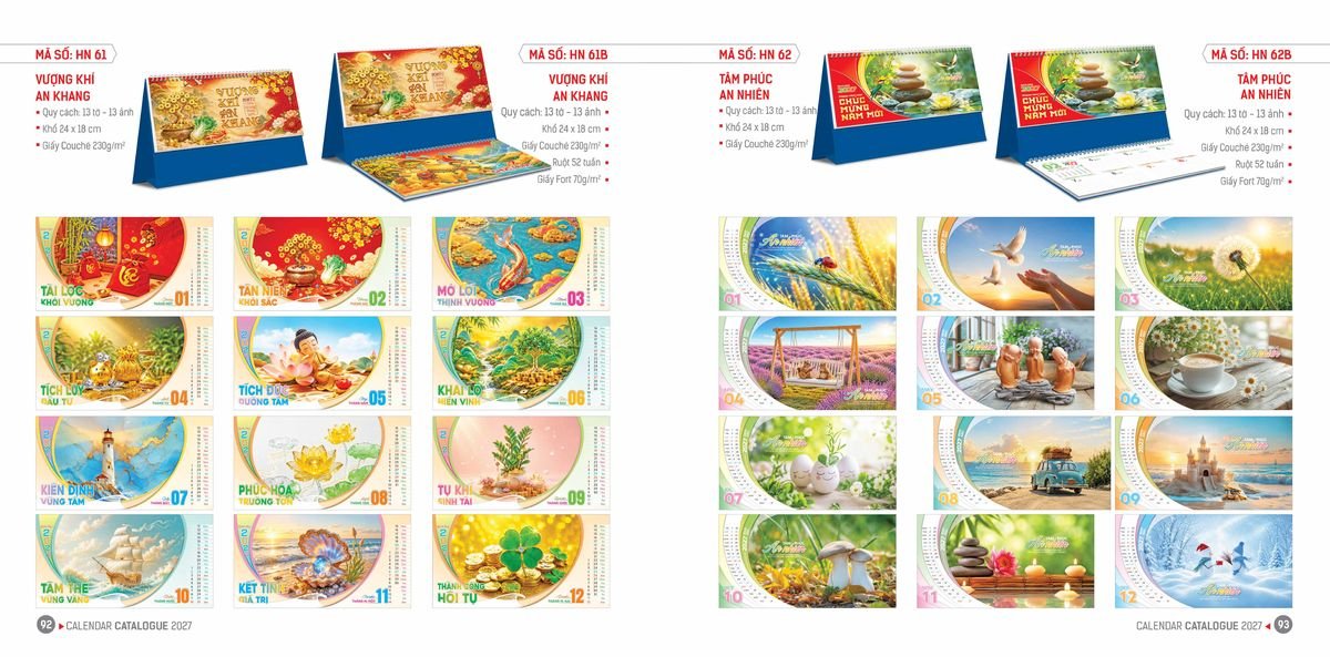 Lịch Bloc Hoa Niên 2027 ĐP DPHN45 Giải Pháp Combo Quà Tết Doanh Nghiệp