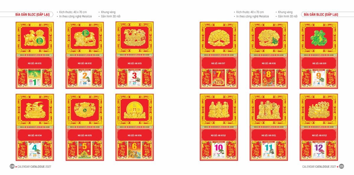 Lịch Bloc Hoa Niên 2027 ĐP DPHN64 Giải Pháp Combo Quà Tết Doanh Nghiệp