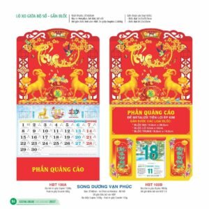 Lịch Treo Tường Lò Xo 2027 HBT Mẫu HBT101B (23  x  24 cm) Giải Pháp Combo Quà Tết Doanh Nghiệp in logo doanh nghiệp quà tặng Tết tại Combo Giftset VN