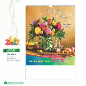 Lịch Treo Tường Lò Xo 2027 HBT Mẫu HBT12 (40 x 60cm) Giải Pháp Combo Quà Tết Doanh Nghiệp in logo doanh nghiệp quà tặng Tết tại Combo Giftset VN
