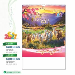 Lịch Treo Tường Lò Xo 2027 HBT Mẫu HBT14 (40 x 60cm) Giải Pháp Combo Quà Tết Doanh Nghiệp in logo doanh nghiệp quà tặng Tết tại Combo Giftset VN