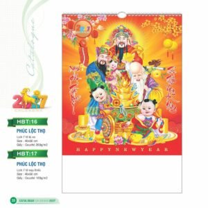 Lịch Treo Tường Lò Xo 2027 HBT Mẫu HBT16 - Phúc Lộc Thọ (40 x 60cm) Giải Pháp Combo Quà Tết Doanh Nghiệp in logo doanh nghiệp quà tặng Tết tại Combo Giftset VN