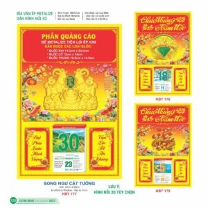 Lịch Bìa Treo 2027 HBT Mẫu HBT180 (15 x 19cm) Giải Pháp Combo Quà Tết Doanh Nghiệp in logo doanh nghiệp quà tặng Tết tại Combo Giftset VN