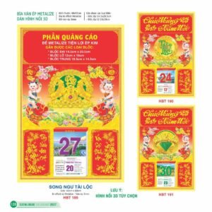 Lịch Bìa Treo 2027 HBT Mẫu HBT190 (29 x 41 cm) Giải Pháp Combo Quà Tết Doanh Nghiệp in logo doanh nghiệp quà tặng Tết tại Combo Giftset VN