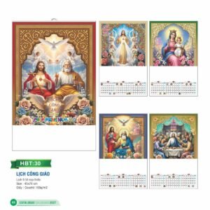 Lịch Treo Tường Nẹp Thiếc 2027 HBT Mẫu HBT30 (45 x 70cm) Giải Pháp Combo Quà Tết Doanh Nghiệp in logo doanh nghiệp quà tặng Tết tại Combo Giftset VN