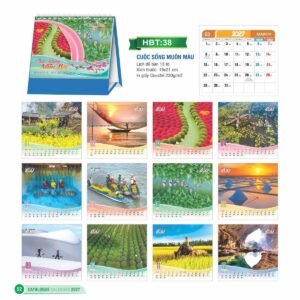 Lịch Để Bàn 2027 HBT Mẫu HBT38 (19 x 21cm) Giải Pháp Combo Quà Tết Doanh Nghiệp in logo doanh nghiệp quà tặng Tết tại Combo Giftset VN