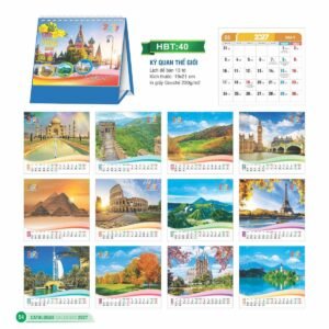 Lịch Để Bàn 2027 HBT Mẫu HBT41 (19 x 21cm) Giải Pháp Combo Quà Tết Doanh Nghiệp in logo doanh nghiệp quà tặng Tết tại Combo Giftset VN