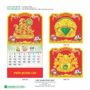 Lịch Treo Tường Lò Xo 2027 HBT Mẫu HBT69 (22  x  23 cm) Giải Pháp Combo Quà Tết Doanh Nghiệp in logo doanh nghiệp quà tặng Tết tại Combo Giftset VN
