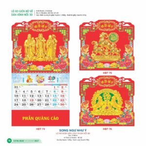 Lịch Treo Tường Lò Xo 2027 HBT Mẫu HBT77 (25  x  26 cm) Giải Pháp Combo Quà Tết Doanh Nghiệp in logo doanh nghiệp quà tặng Tết tại Combo Giftset VN
