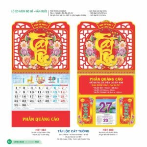 Lịch Treo Tường Lò Xo 2027 HBT Mẫu HBT88A (23  x  24 cm) Giải Pháp Combo Quà Tết Doanh Nghiệp in logo doanh nghiệp quà tặng Tết tại Combo Giftset VN