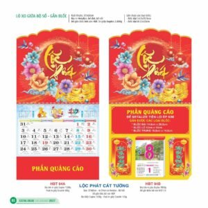 Lịch Treo Tường Lò Xo 2027 HBT Mẫu HBT94B (14  x  15 cm) Giải Pháp Combo Quà Tết Doanh Nghiệp in logo doanh nghiệp quà tặng Tết tại Combo Giftset VN