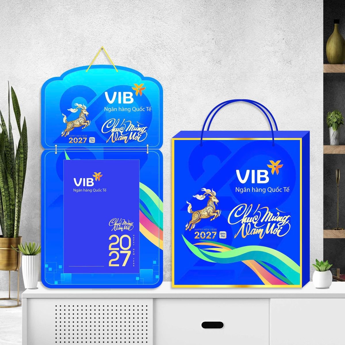 Lịch Khánh Gỗ Lamina 2 Đầu 2027 LM2D_060 - Combo Giftset Quà Tặng