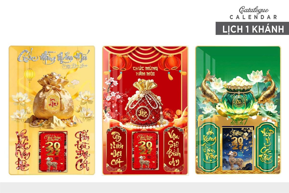 Lịch Gỗ Lamina Cao Cấp 40x60cm 2027 LM406_030 - Combo Giftset Quà Tặng
