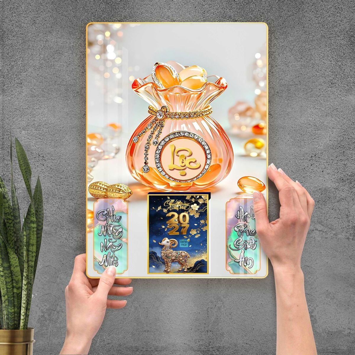 Lịch Gỗ Lamina Cao Cấp 40x60cm 2027 LM406_100 Set Lịch Tết Kèm Quà Tặng Doanh Nghiệp Lịch Gỗ Lamina Cao Cấp 40x60cm 2027 LM406_100 - Combo Giftset Quà Tặng