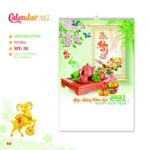 Lịch Treo Tường Lò Xo 2027 MT Mẫu MT32 (40 x 60cm) Giải Pháp Combo Quà Tết Doanh Nghiệp in logo doanh nghiệp quà tặng Tết tại Combo Giftset VN