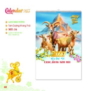 Lịch Treo Tường Lò Xo 2027 MT Mẫu MT34 (40 x 60cm) Giải Pháp Combo Quà Tết Doanh Nghiệp in logo doanh nghiệp quà tặng Tết tại Combo Giftset VN