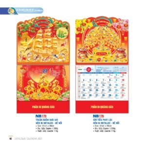 Lịch Treo Tường Lò Xo 2027 NB Mẫu NB175 (37 x 68cm) Giải Pháp Combo Quà Tết Doanh Nghiệp in logo doanh nghiệp quà tặng Tết tại Combo Giftset VN
