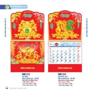 Lịch Treo Tường Lò Xo 2027 NB Mẫu NB191D (37 x 68cm) Giải Pháp Combo Quà Tết Doanh Nghiệp in logo doanh nghiệp quà tặng Tết tại Combo Giftset VN