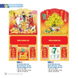 Lịch Treo Tường Lò Xo 2027 NB Mẫu NB211 (37 x 68cm) Giải Pháp Combo Quà Tết Doanh Nghiệp in logo doanh nghiệp quà tặng Tết tại Combo Giftset VN