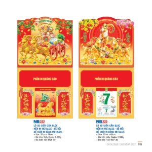 Lịch Treo Tường Lò Xo 2027 NB Mẫu NB223 (40 x 60 cm) Giải Pháp Combo Quà Tết Doanh Nghiệp in logo doanh nghiệp quà tặng Tết tại Combo Giftset VN