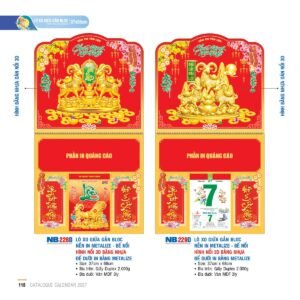 Lịch Treo Tường Lò Xo 2027 NB Mẫu NB228D (37 x 68cm) Giải Pháp Combo Quà Tết Doanh Nghiệp in logo doanh nghiệp quà tặng Tết tại Combo Giftset VN
