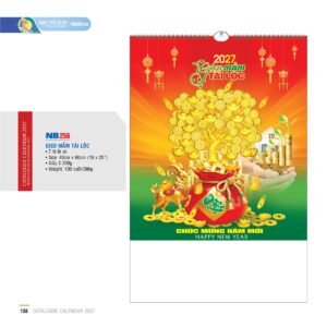Lịch Treo Tường Lò Xo 2027 NB Mẫu NB256 (16 x 25 cm) Giải Pháp Combo Quà Tết Doanh Nghiệp in logo doanh nghiệp quà tặng Tết tại Combo Giftset VN