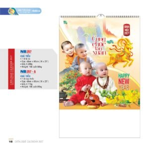 Lịch Treo Tường Lò Xo 2027 NB Mẫu NB257 (40 x 60cm) Giải Pháp Combo Quà Tết Doanh Nghiệp in logo doanh nghiệp quà tặng Tết tại Combo Giftset VN