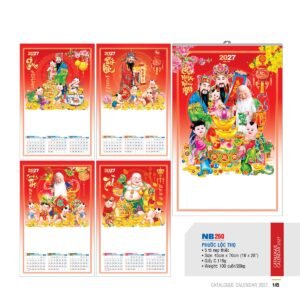 Lịch Treo Tường Nẹp Thiếc 2027 NB Mẫu NB260 (18 x 28 cm) Giải Pháp Combo Quà Tết Doanh Nghiệp in logo doanh nghiệp quà tặng Tết tại Combo Giftset VN