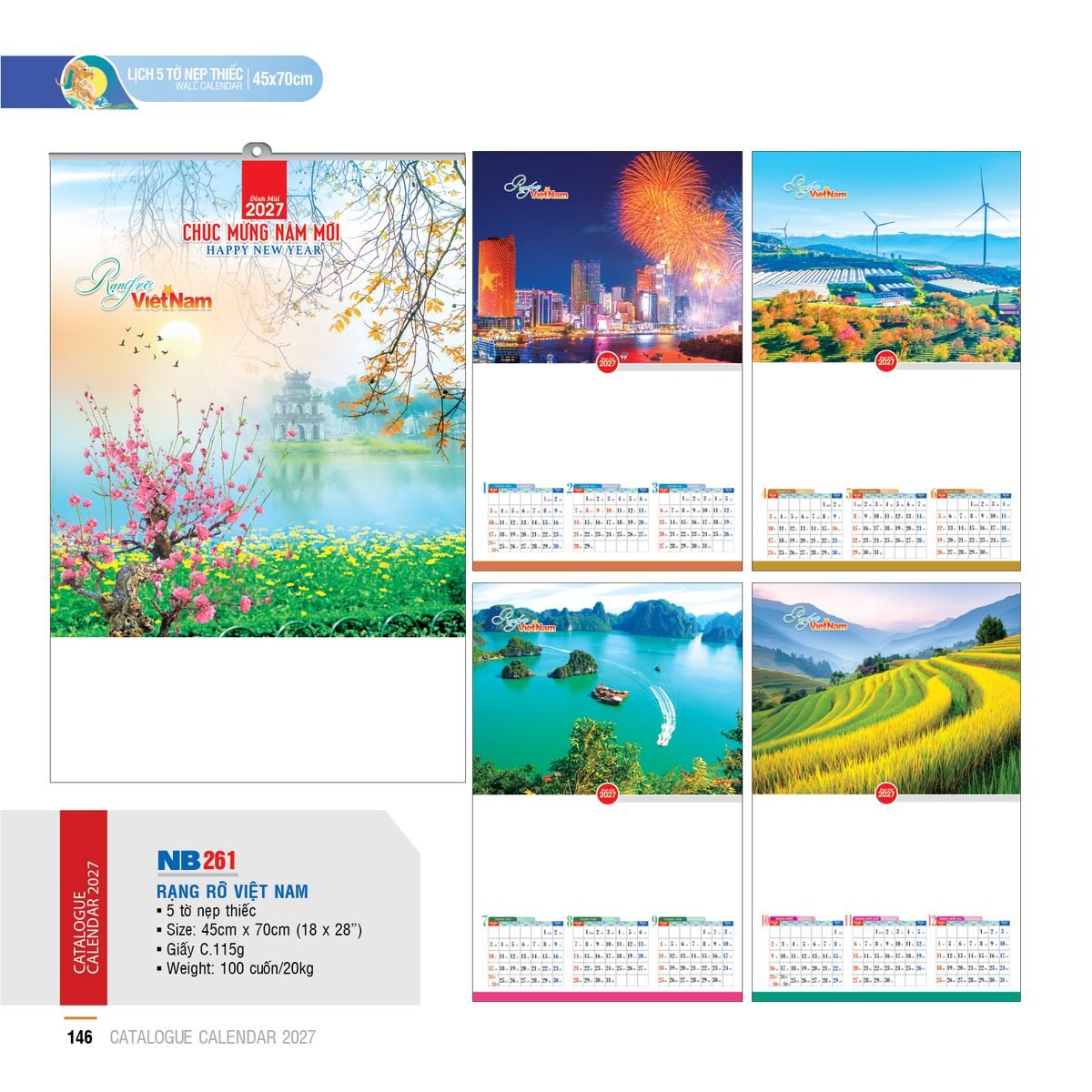 Lịch Treo Tường Nẹp Thiếc 2027 NB Mẫu NB261 (45 x 70cm) Giải Pháp Combo Quà Tết Doanh Nghiệp Lịch Treo Tường Nẹp Thiếc 2027 NB Mẫu NB261 (45 x 70cm) Giải Pháp Combo Quà Tết Doanh Nghiệp in logo doanh nghiệp quà tặng Tết tại Combo Giftset VN