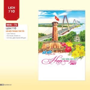 Lịch Treo Tường Lò Xo 2027 NHA Mẫu NHA72 (40 x 60cm) Giải Pháp Combo Quà Tết Doanh Nghiệp in logo doanh nghiệp quà tặng Tết tại Combo Giftset VN