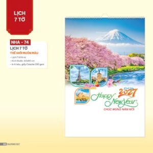 Lịch Treo Tường Lò Xo 2027 NHA Mẫu NHA74 - Thế Giới Muôn Màu (40 x 60cm) Giải Pháp Combo Quà Tết Doanh Nghiệp in logo doanh nghiệp quà tặng Tết tại Combo Giftset VN