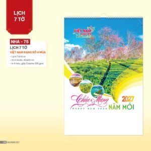 Lịch Treo Tường Lò Xo 2027 NHA Mẫu NHA75 - Việt Nam Rạng Rỡ 4 Mùa (40 x 60cm) Giải Pháp Combo Quà Tết Doanh Nghiệp in logo doanh nghiệp quà tặng Tết tại Combo Giftset VN