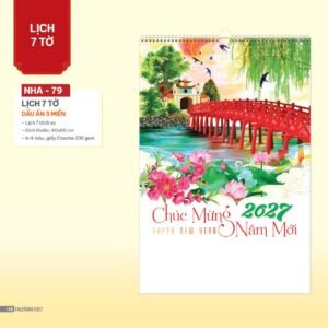 Lịch Treo Tường Lò Xo 2027 NHA Mẫu NHA79 (40 x 60cm) Giải Pháp Combo Quà Tết Doanh Nghiệp in logo doanh nghiệp quà tặng Tết tại Combo Giftset VN