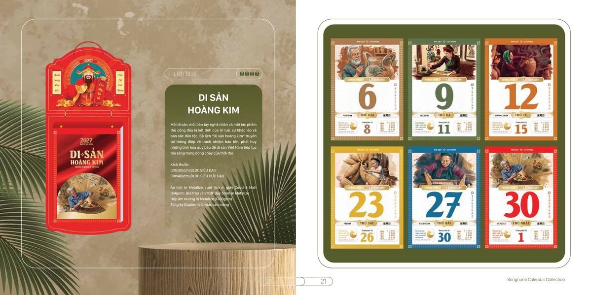 Lịch Bloc Cao Cấp SH 2027 SH05 Giải Pháp Combo Quà Tết Doanh Nghiệp