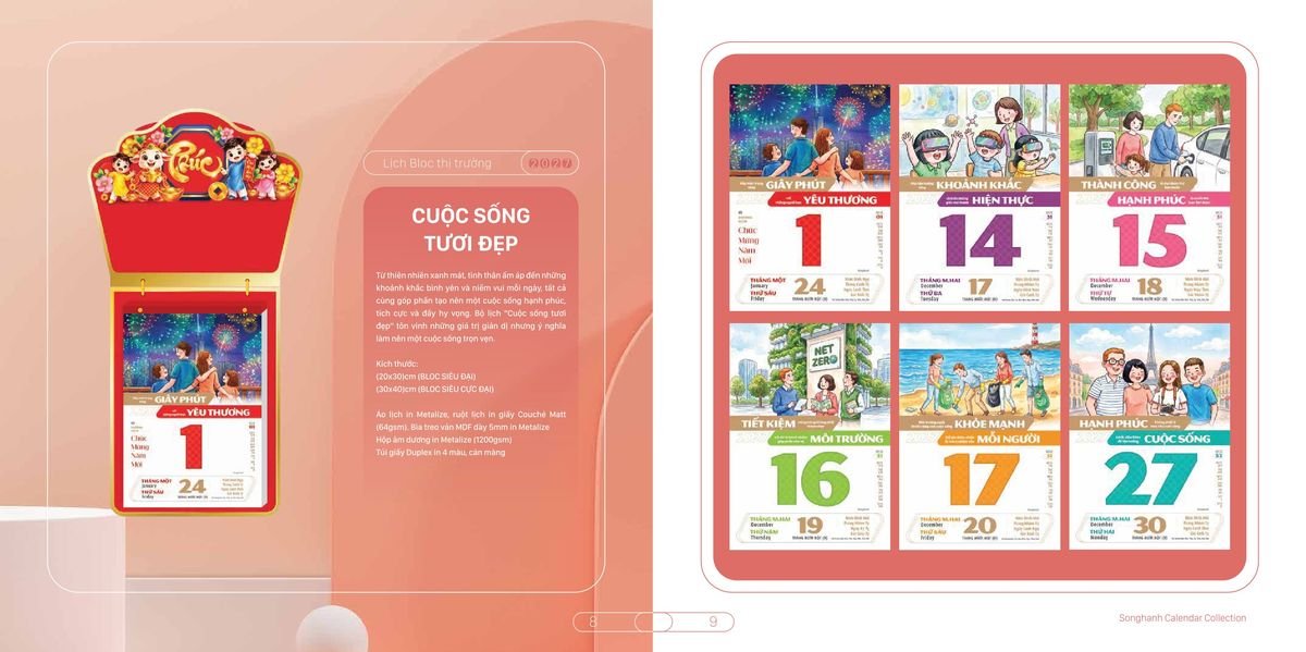 Lịch Bloc Cao Cấp SH 2027 SH45 Giải Pháp Combo Quà Tết Doanh Nghiệp