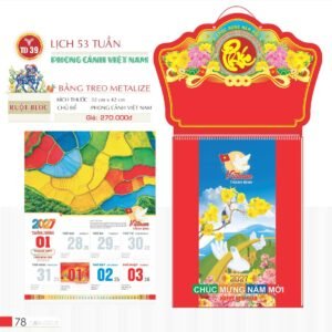 Lịch Treo Tường Lò Xo 2027 TD Mẫu TD39 (40 x 60 cm) Giải Pháp Combo Quà Tết Doanh Nghiệp in logo doanh nghiệp quà tặng Tết tại Combo Giftset VN