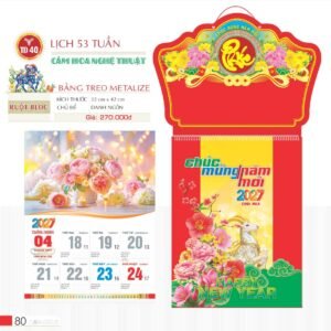 Lịch Treo Tường Lò Xo 2027 TD Mẫu TD40 (40 x 60 cm) Giải Pháp Combo Quà Tết Doanh Nghiệp in logo doanh nghiệp quà tặng Tết tại Combo Giftset VN