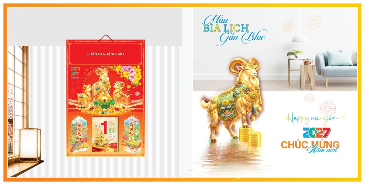 Bìa Lịch Treo Gắn Bloc TPNBIA01 Giải Pháp Combo Quà Tết Doanh Nghiệp
