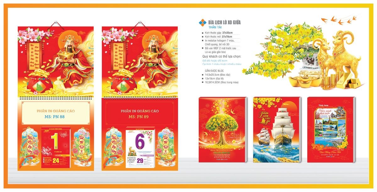 Bìa Lịch Treo Gắn Bloc TPNBIA07 Giải Pháp Combo Quà Tết Doanh Nghiệp