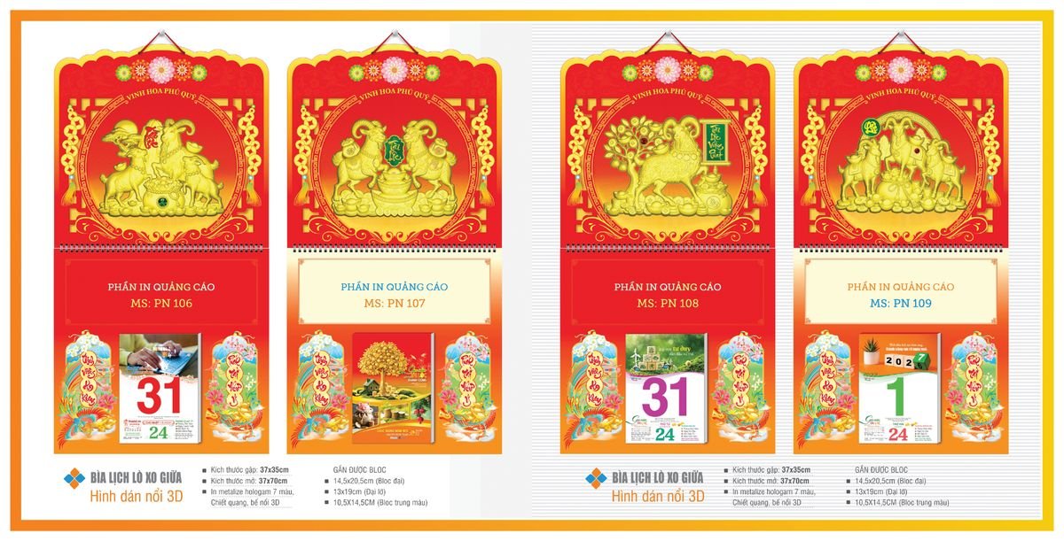 Bìa Lịch Treo Gắn Bloc TPNBIA14 Giải Pháp Combo Quà Tết Doanh Nghiệp