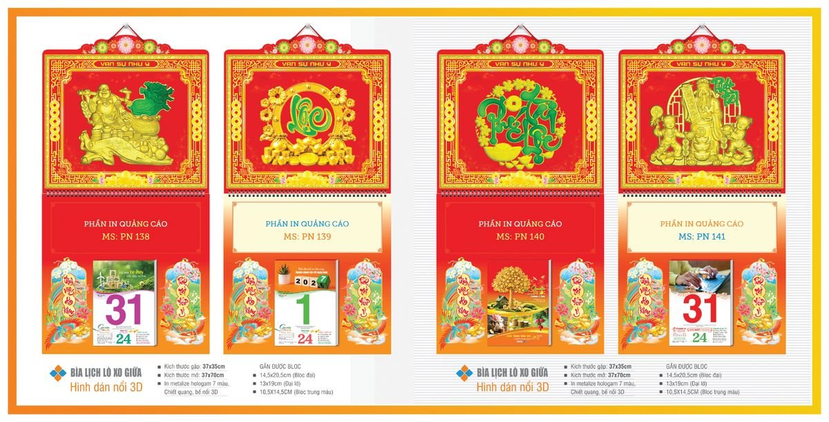 Bìa Lịch Treo Gắn Bloc TPNBIA22 Giải Pháp Combo Quà Tết Doanh Nghiệp