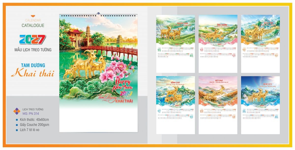 Lịch 7 Tờ Lò Xo TPNLX04 Giải Pháp Combo Quà Tết Doanh Nghiệp