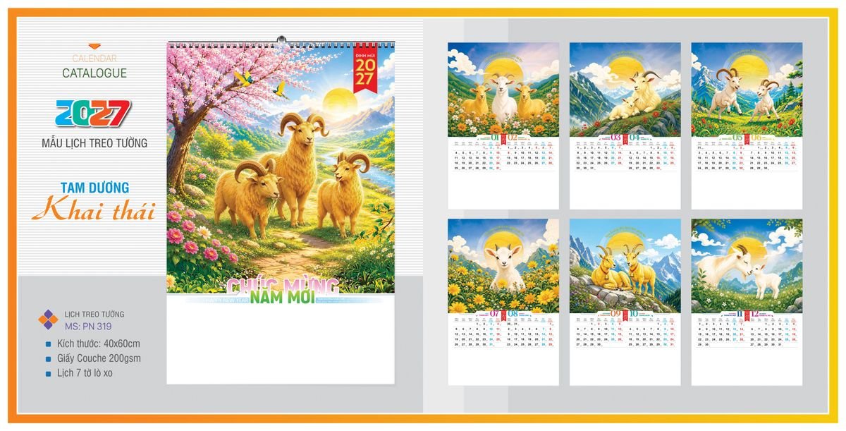 Lịch 7 Tờ Lò Xo TPNLX09 Giải Pháp Combo Quà Tết Doanh Nghiệp